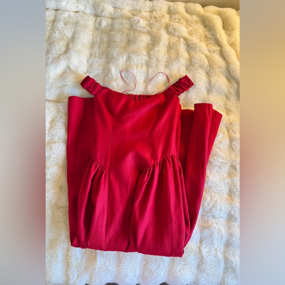 Reformation Monet Linen Dress In Lipstick, Brand new without tags, never worn. - Picture 16 of 16